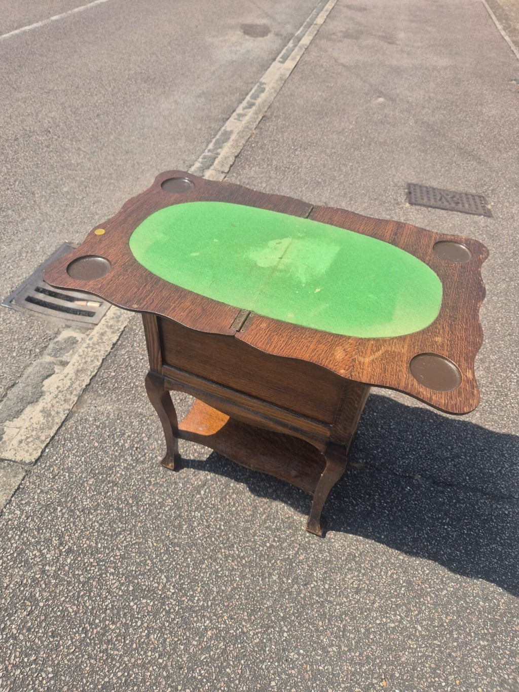 Vintage Wooden Sewing Box/Storage Games Side Table