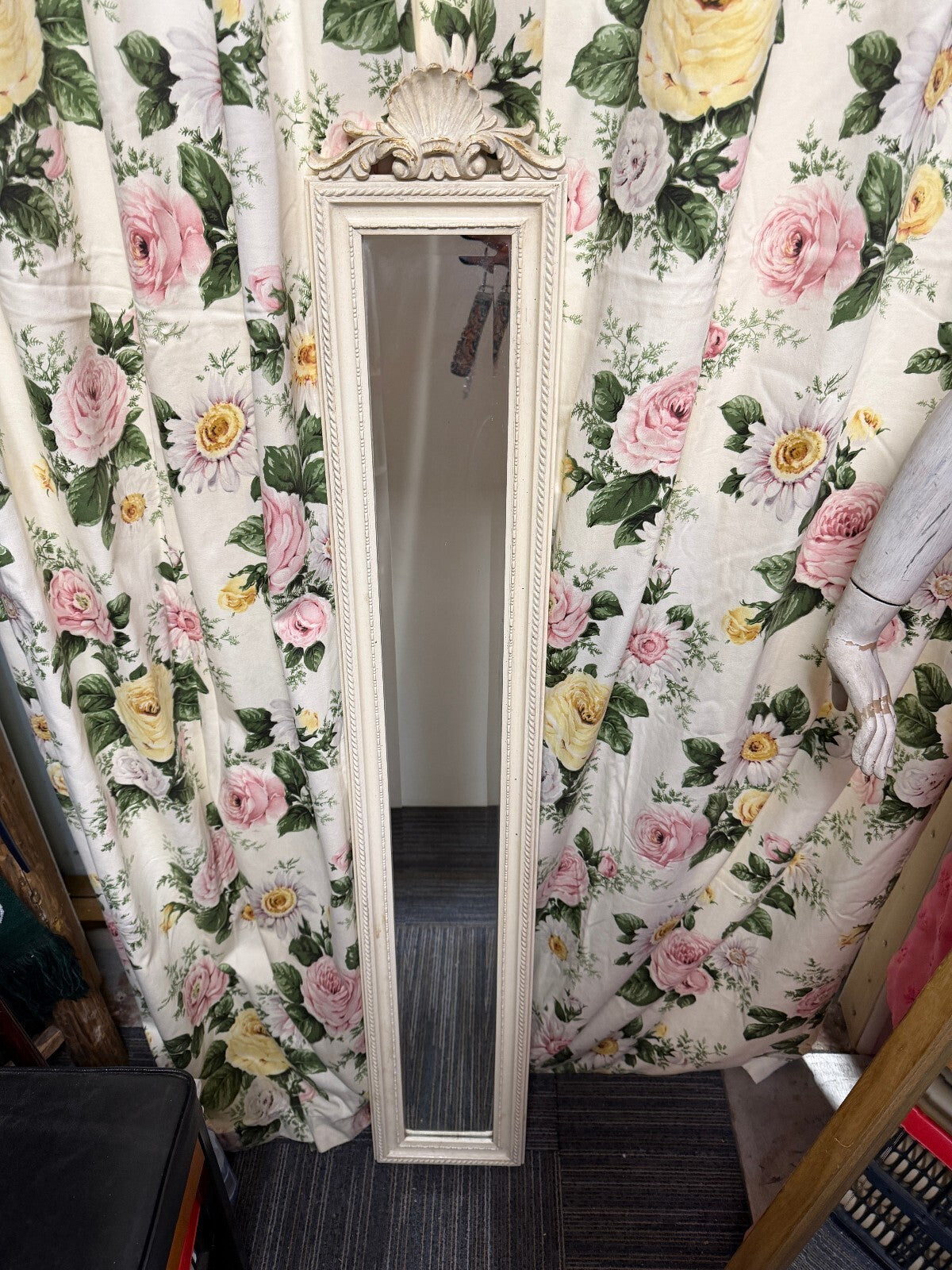 Cream Slimline Shabby Chic Mirror