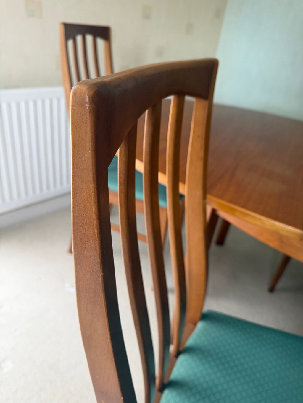 William Lawrence Mid Century Teak Extending Dining Table and Four Chairs