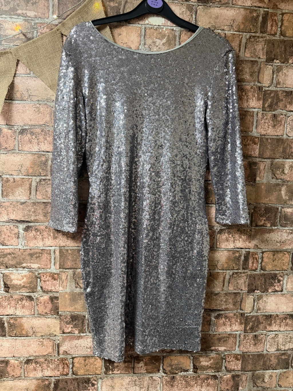 blinQ Silver Sequin Dress - Size 10