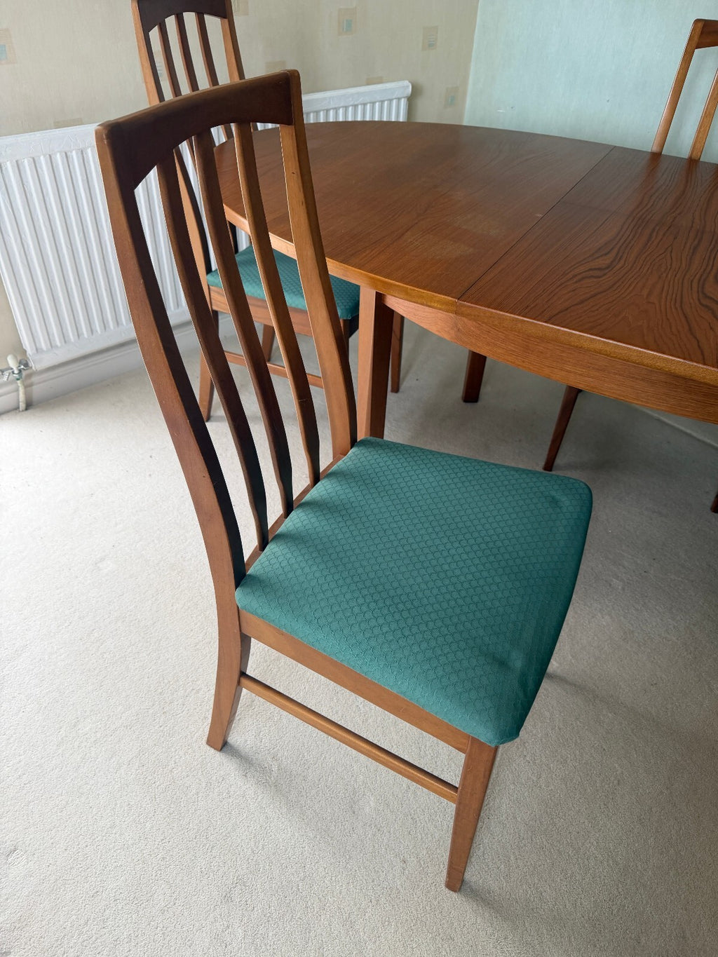 William Lawrence Mid Century Teak Extending Dining Table and Four Chairs