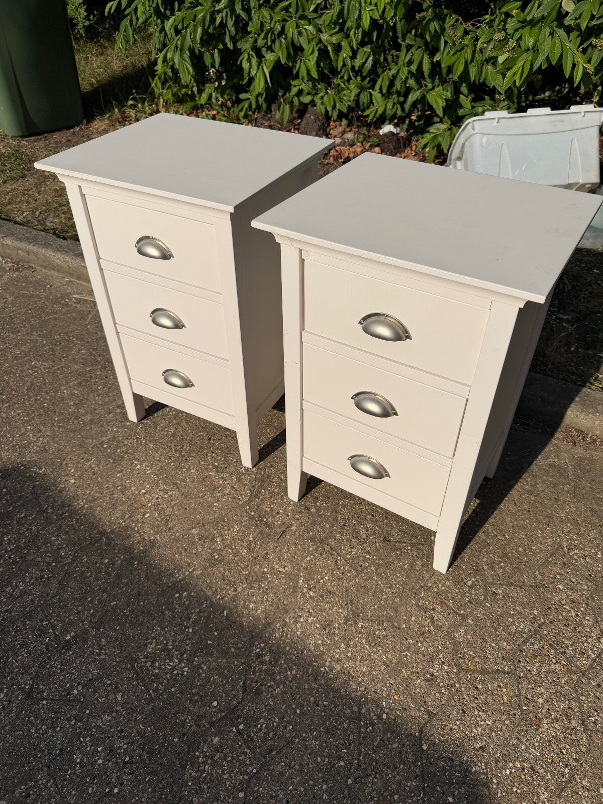 John Lewis Off White Wooden Bedside Cabinets