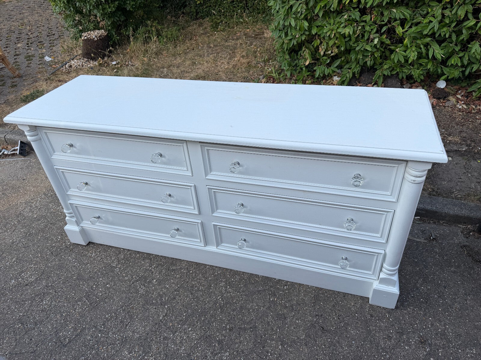 Solid Pine White Large Chest of Drawers/ Sideboard