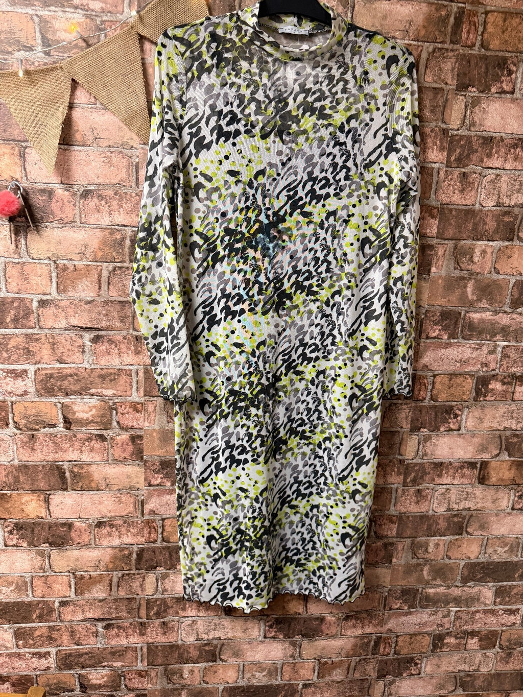 Papaya Turtleneck Mesh Dress - Size 12