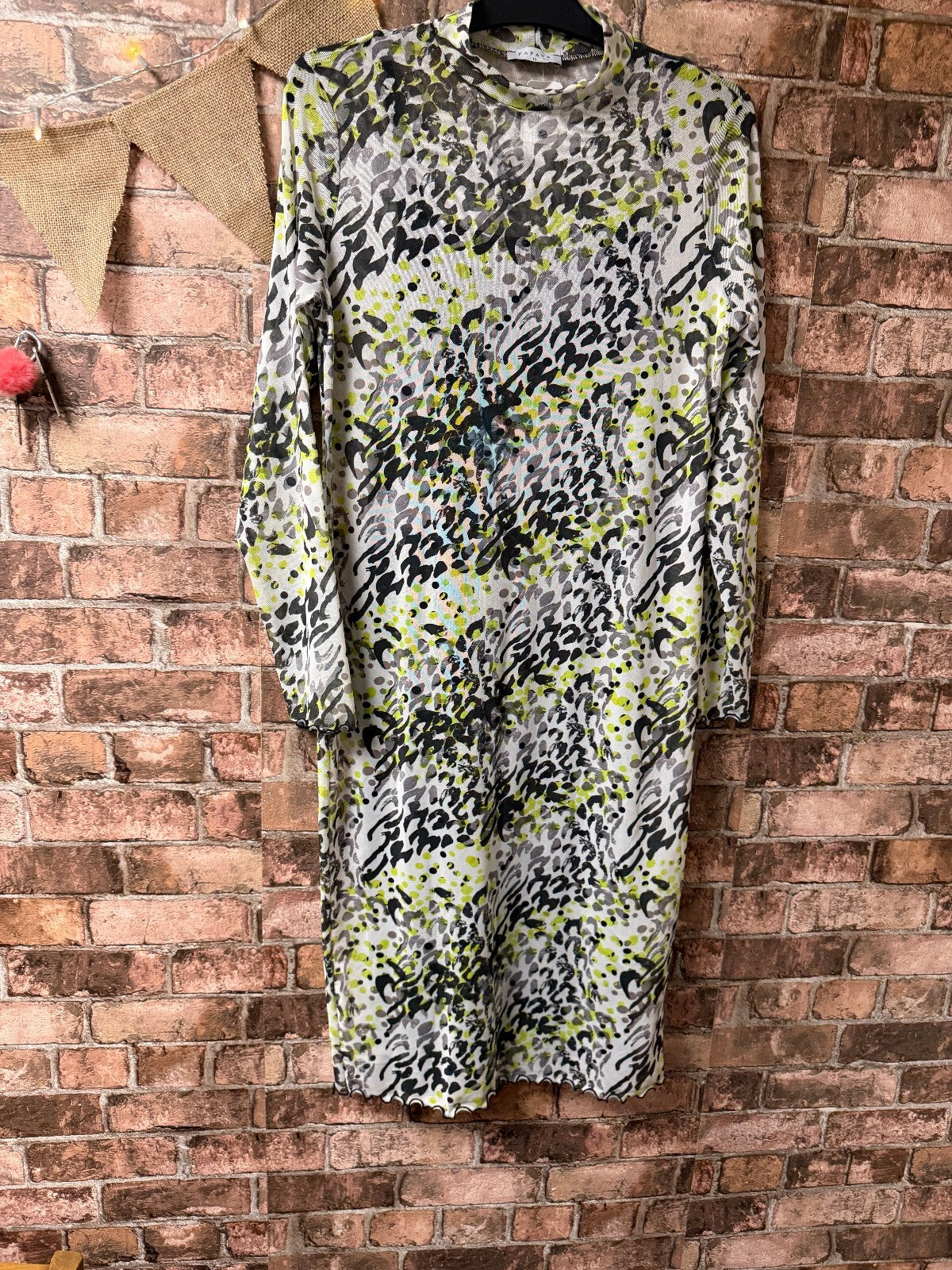 Papaya Turtleneck Mesh Dress - Size 12