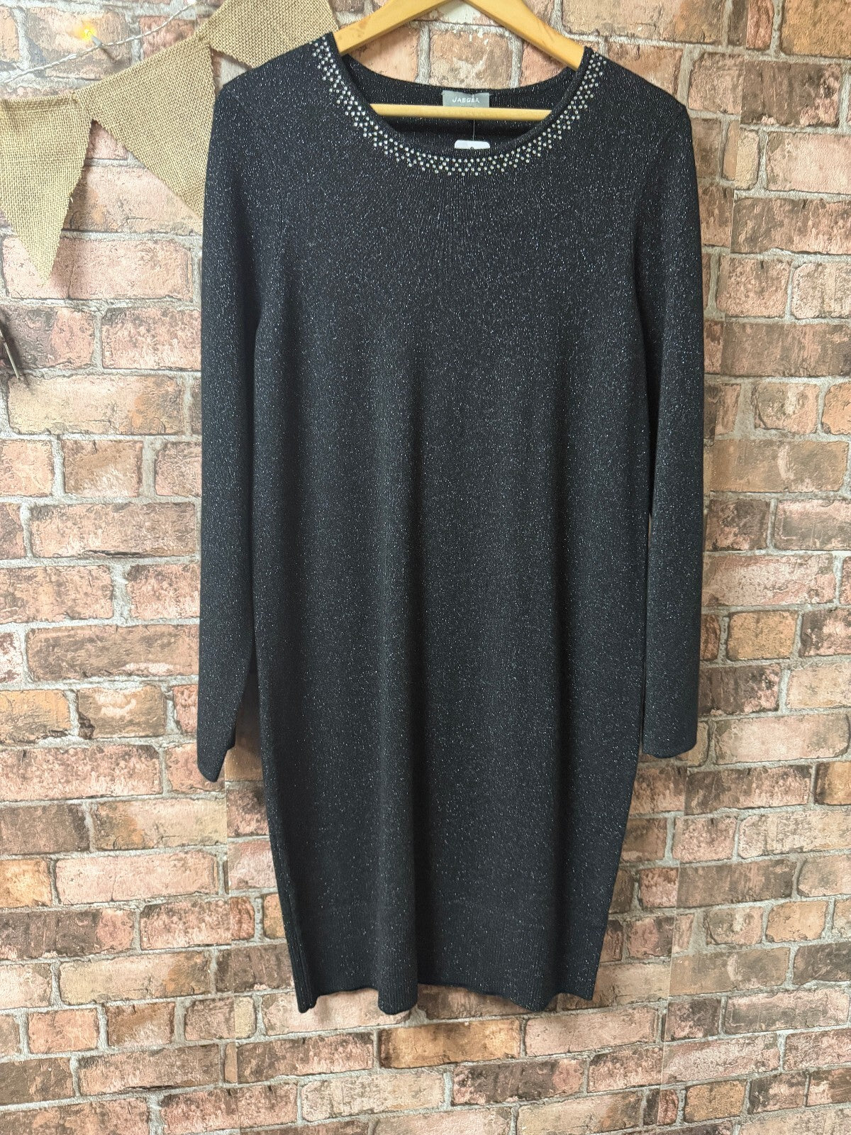 Jaeger Black Soft Knit Dress -Size 10