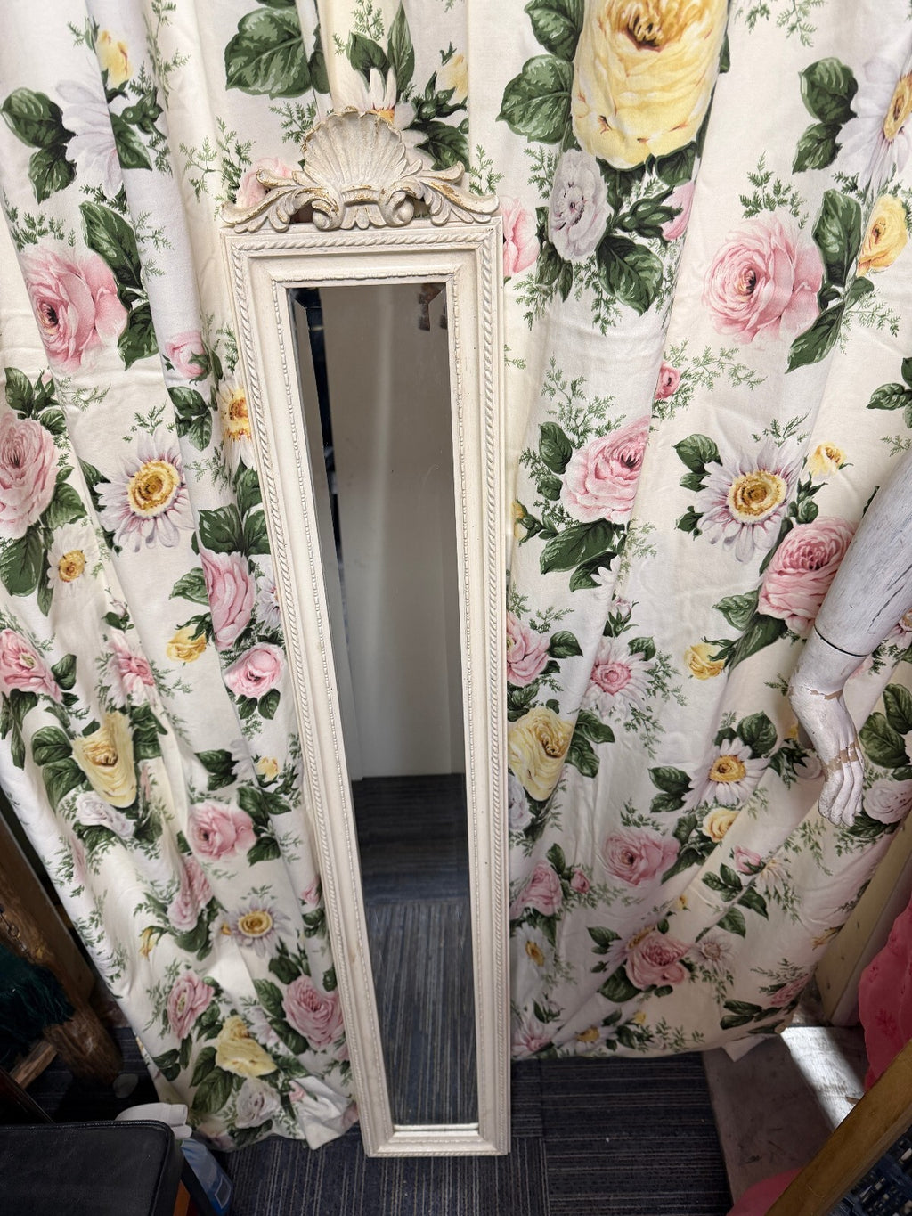 Cream Slimline Shabby Chic Mirror