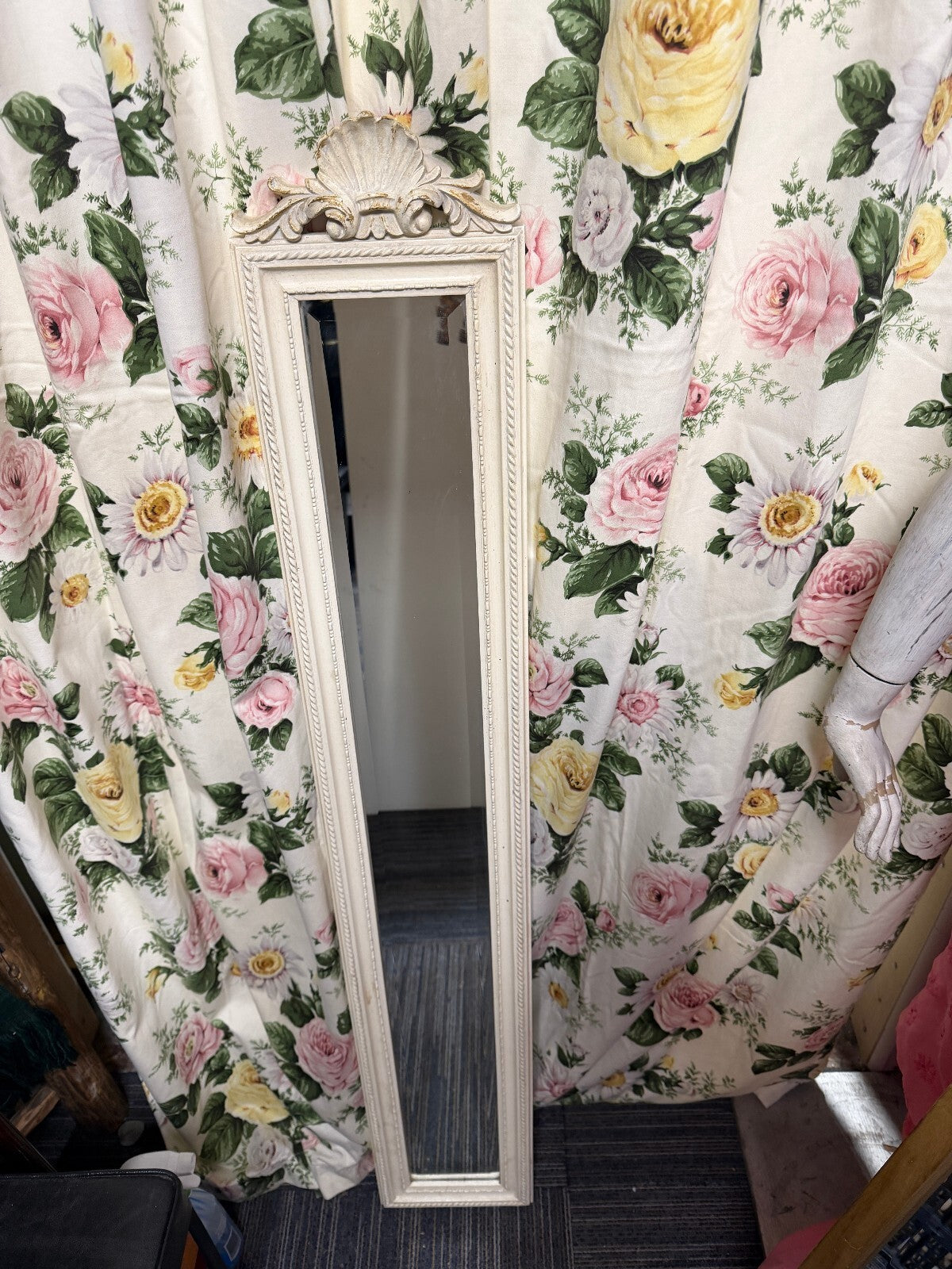 Cream Slimline Shabby Chic Mirror