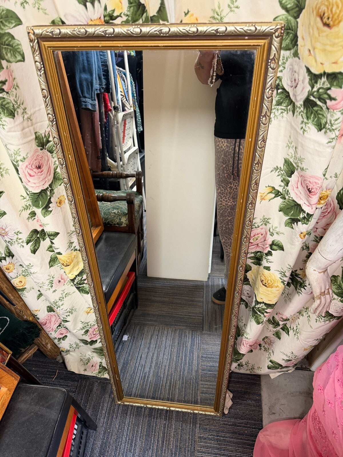 Gold Etched Frame Mirror