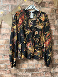 Red Herring Floral Black Top - Size 10