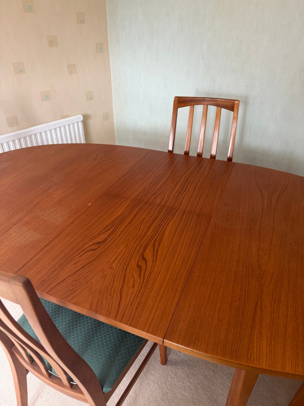 William Lawrence Mid Century Teak Extending Dining Table and Four Chairs