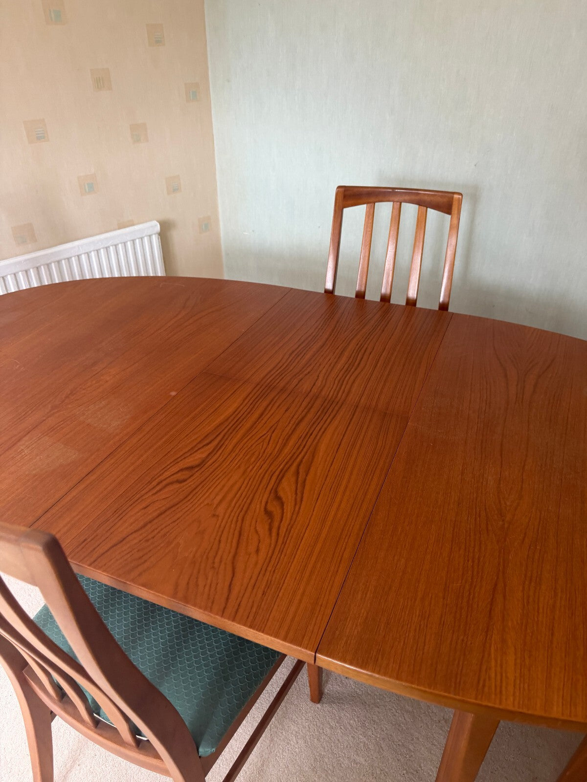 William Lawrence Mid Century Teak Extending Dining Table and Four Chairs