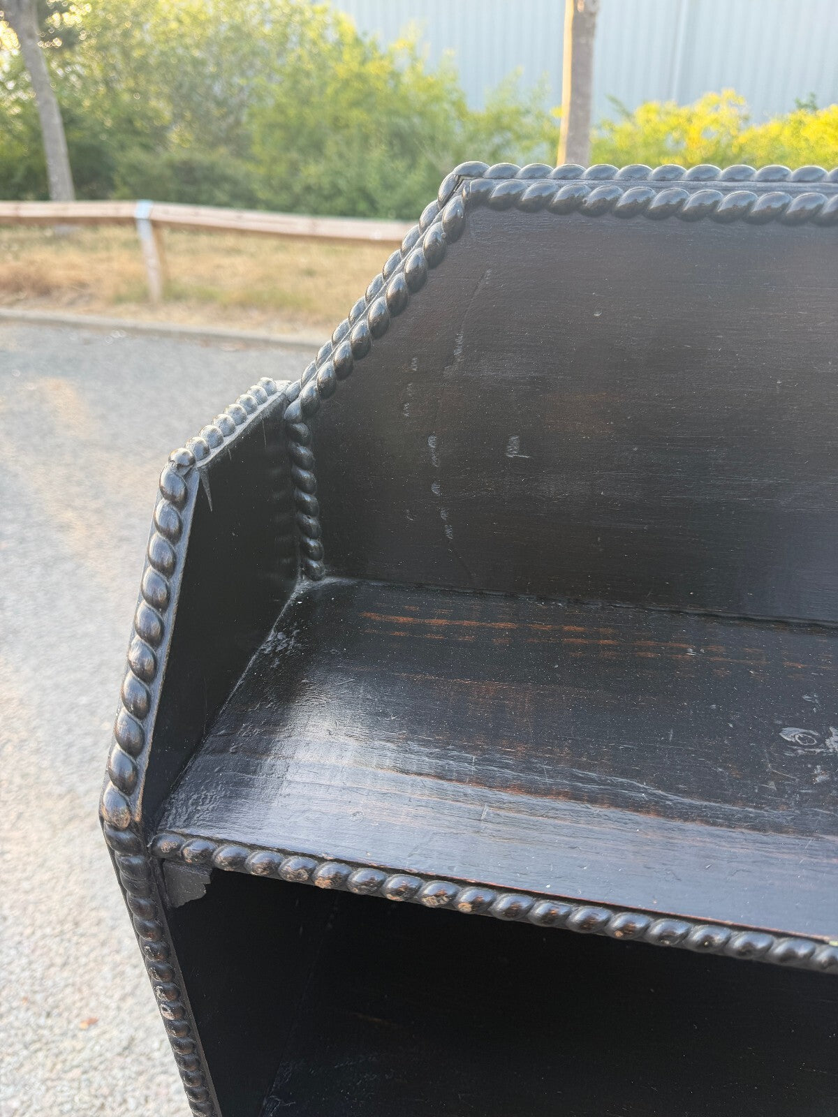 Late 19th Century Ebonized and Beaded Oak Bookcase