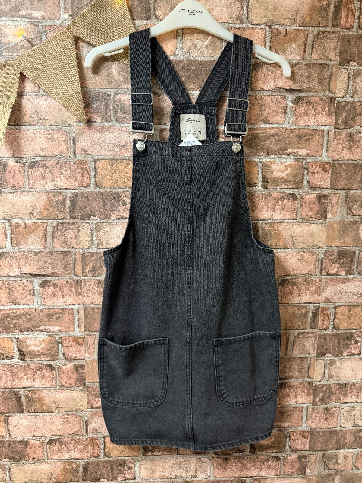 Primark Black Denim Dress - Size 10