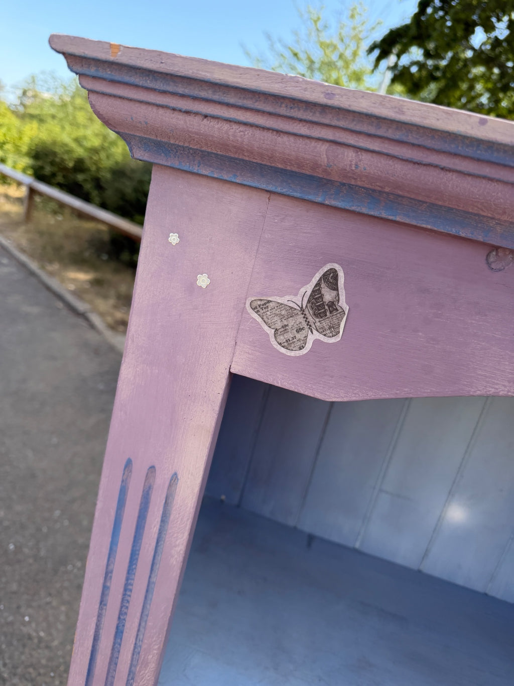 Solid Pine Lilac Bookcase