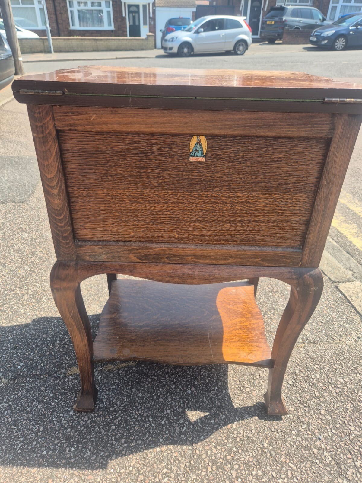 Vintage Wooden Sewing Box/Storage Games Side Table