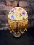 Vintage Glass and Bronzed Metal Beaded Lamp