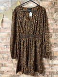 New Look Brown and Black Dress - Size 8