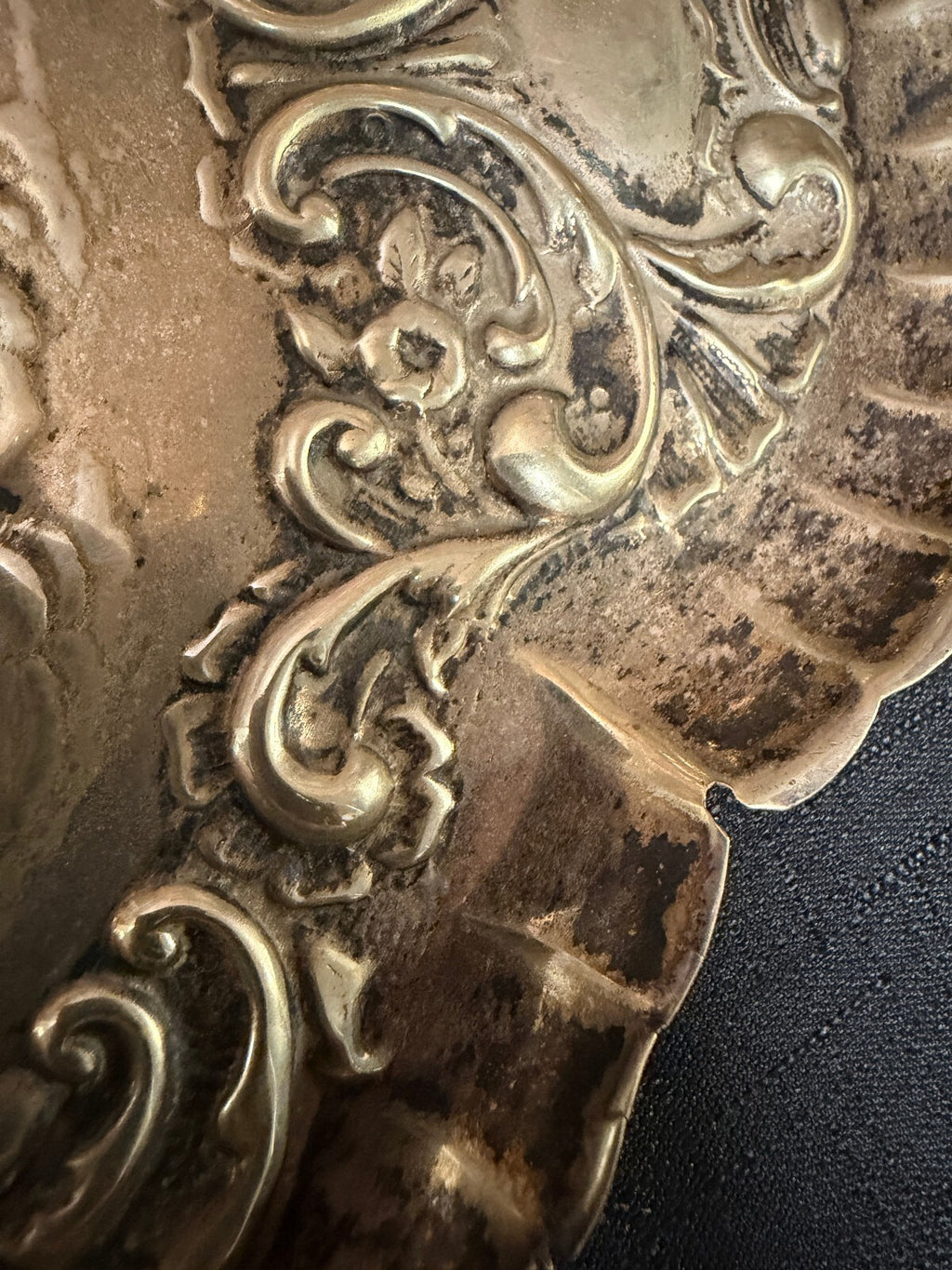 Vintage Silver Tone Cherub Tray