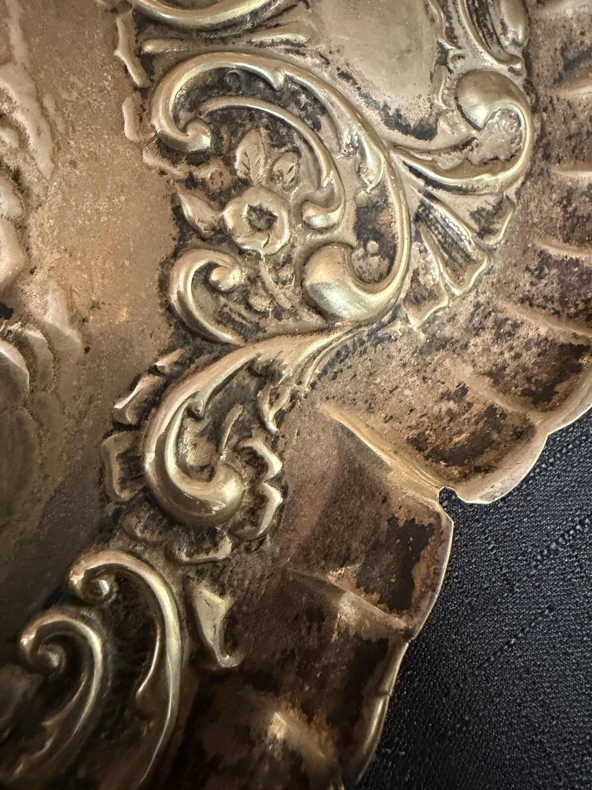 Vintage Silver Tone Cherub Tray
