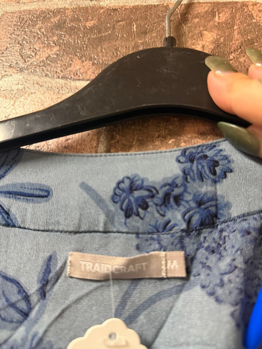 Traidcraft Blue Floral Kimono - Size 10