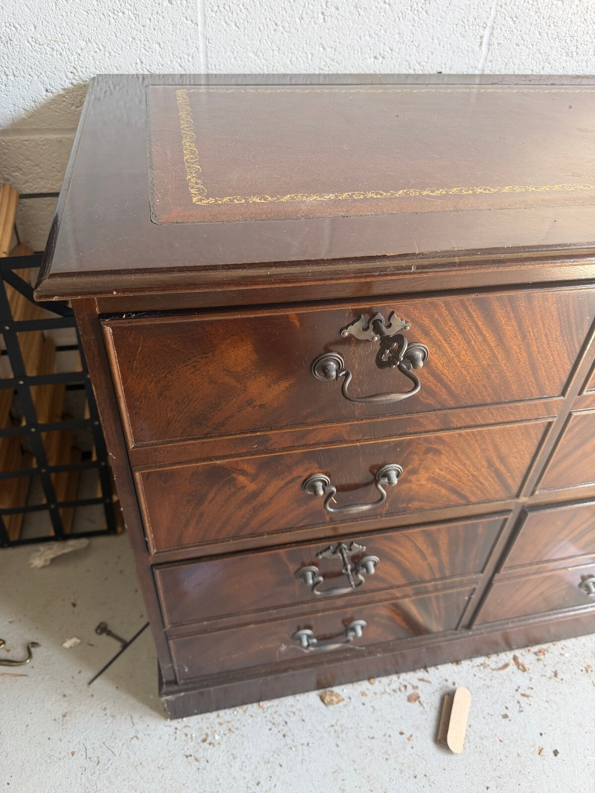 Mahogany Filing Drawer Storage Cabinet