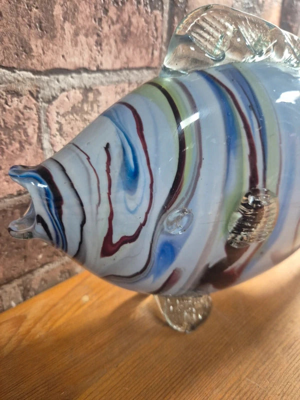 Vintage large handblown glass fish