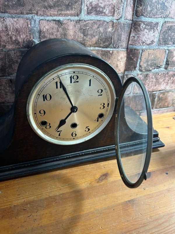 Antique Wooden Cased Mantle Clock