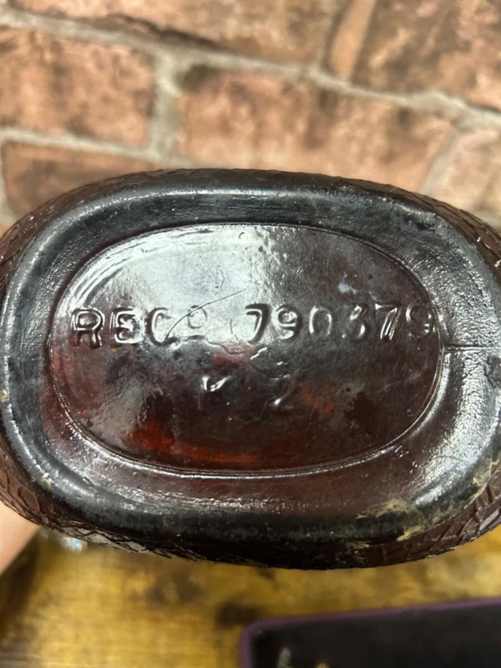 Vintage Emu Brand Brown Glass Wine Bottle