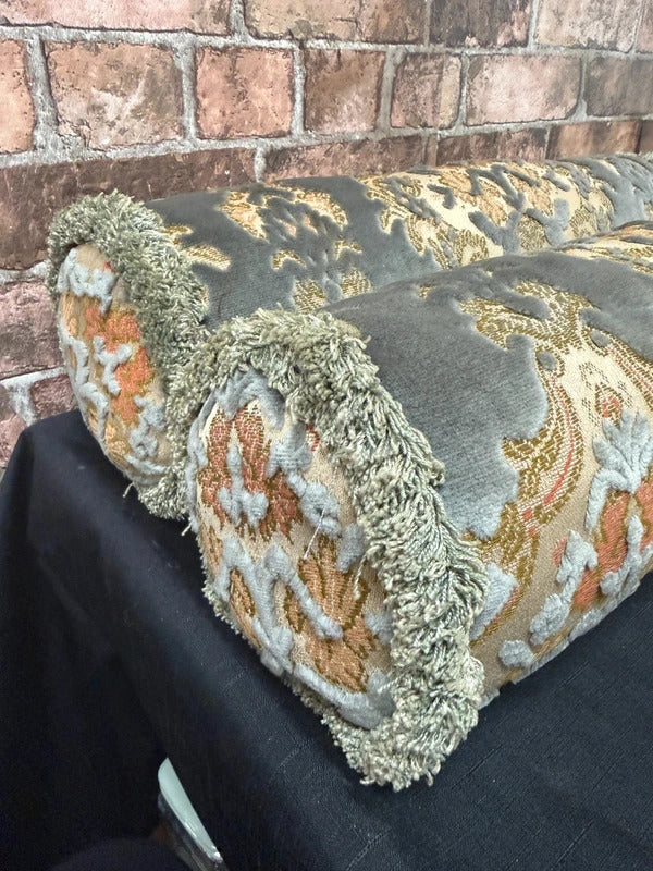 Pair of Chenille Fabric Bolster Cushions
