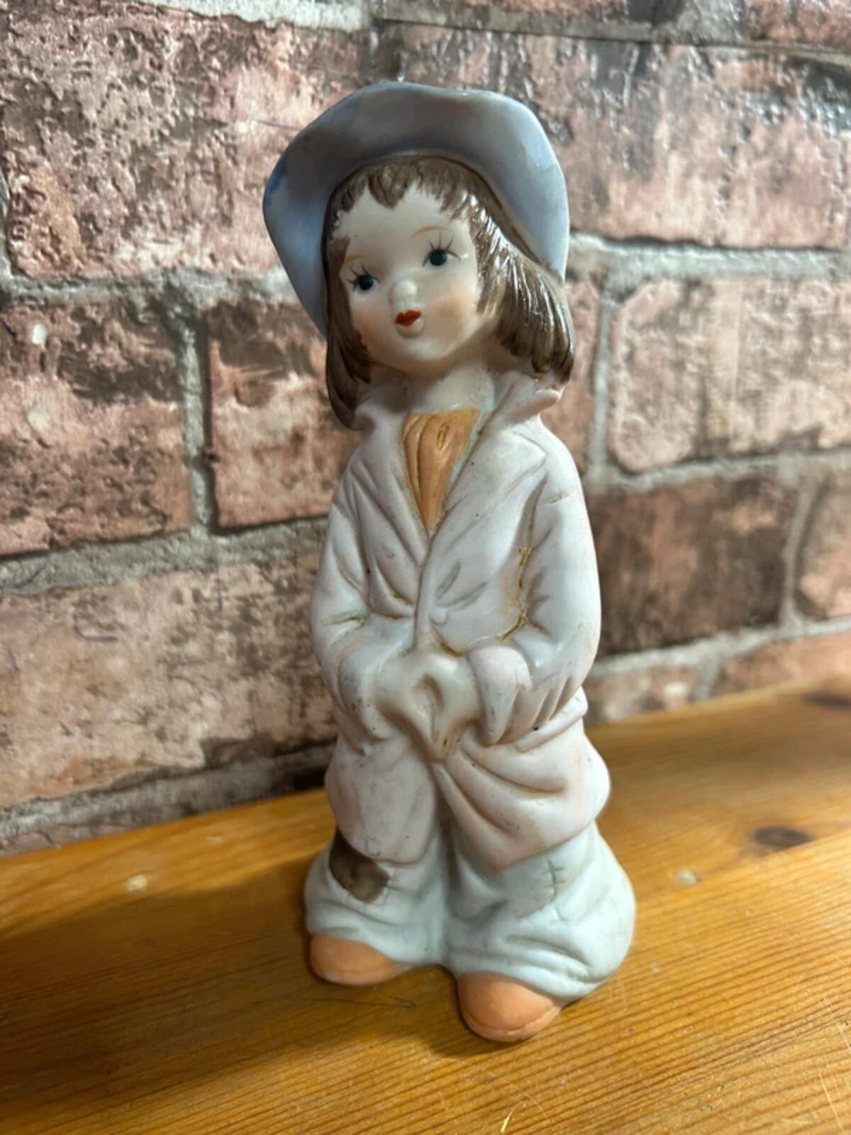 Kitsch Child in Rag Ceramic Figure