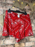 Payapa Red Paisley Print Shorts - Size 14