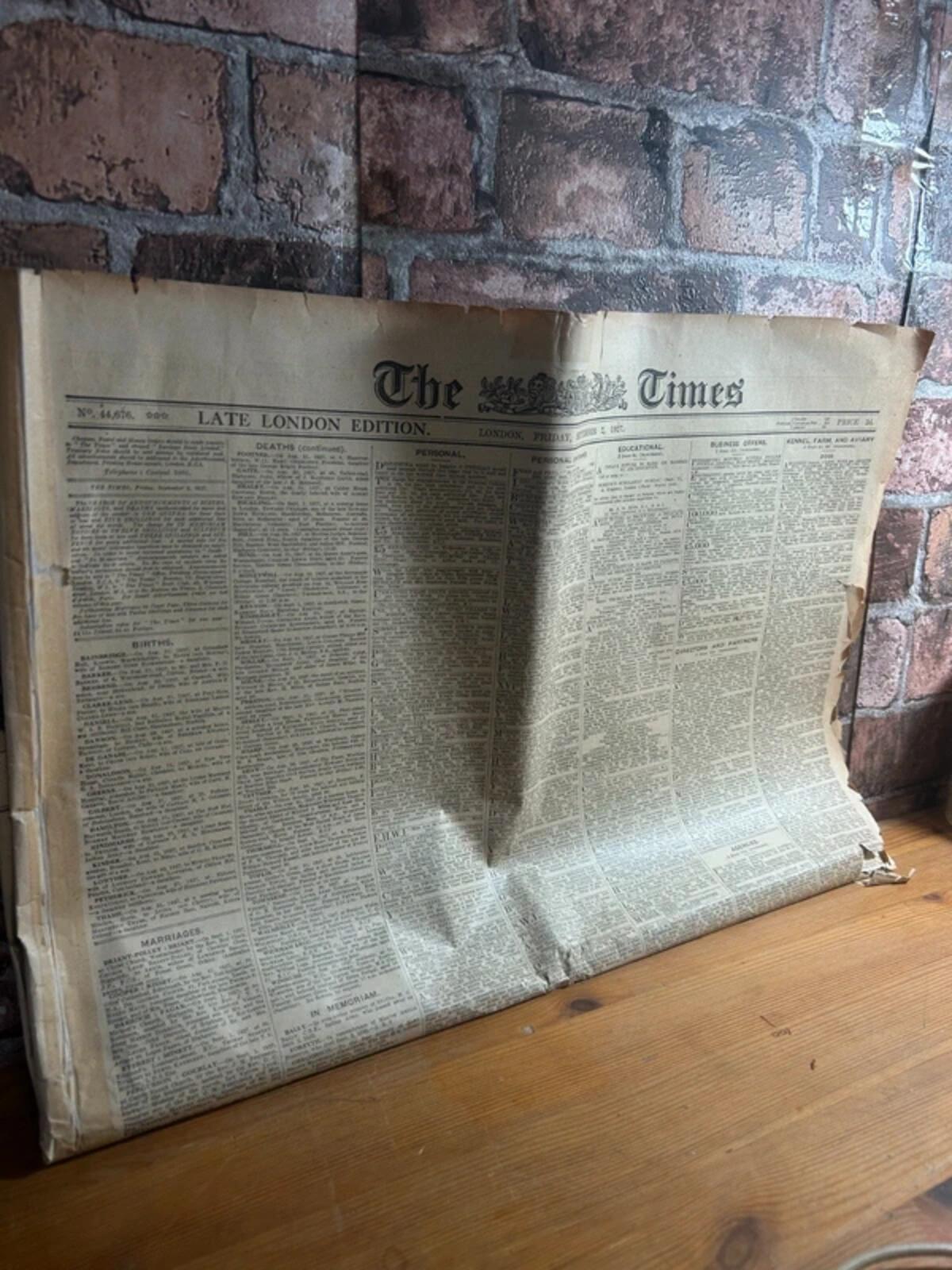 1927 The Times Newspaper