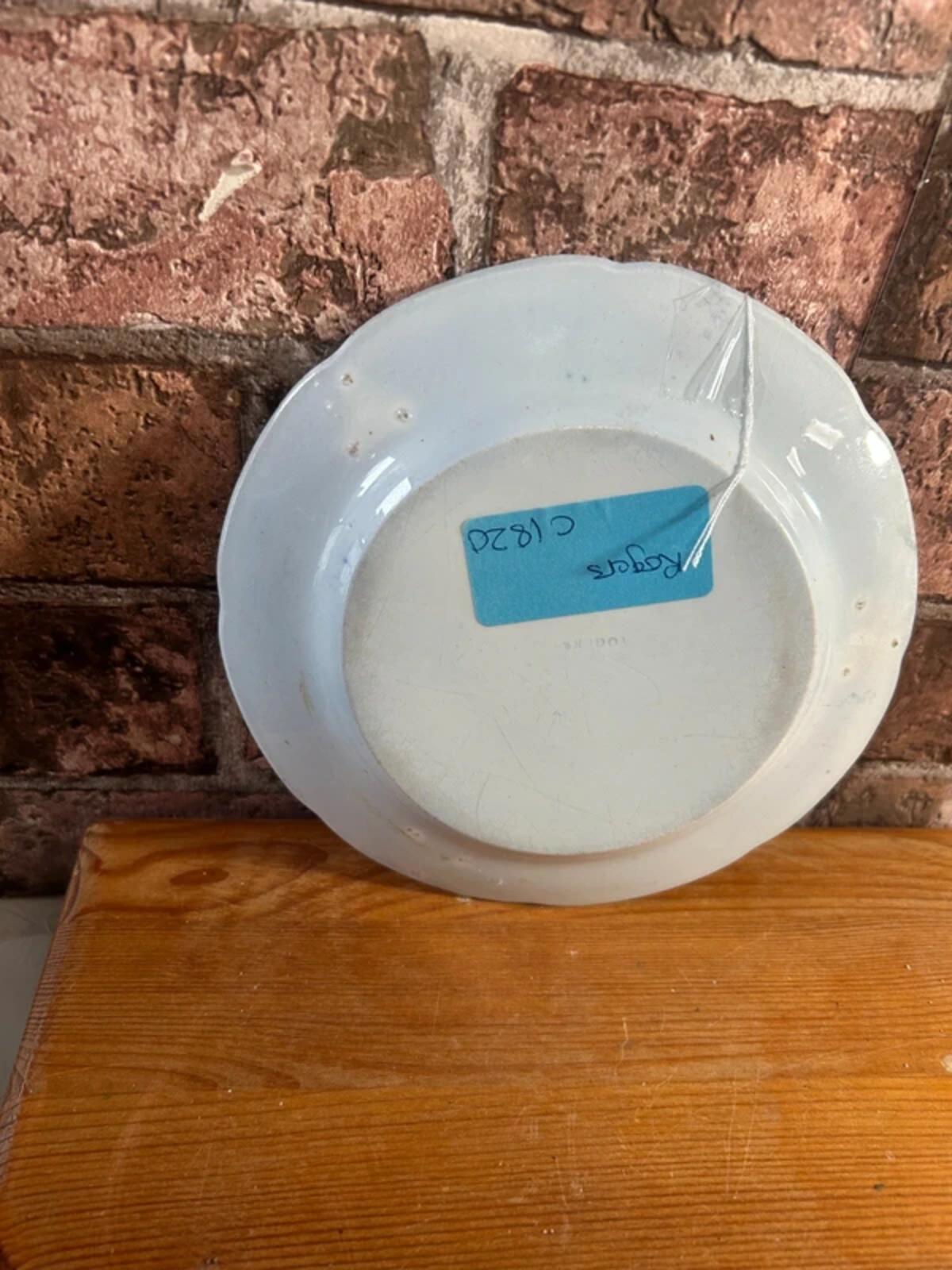Georgian 1820 Antique Rogers White Transfer Zebra Dish