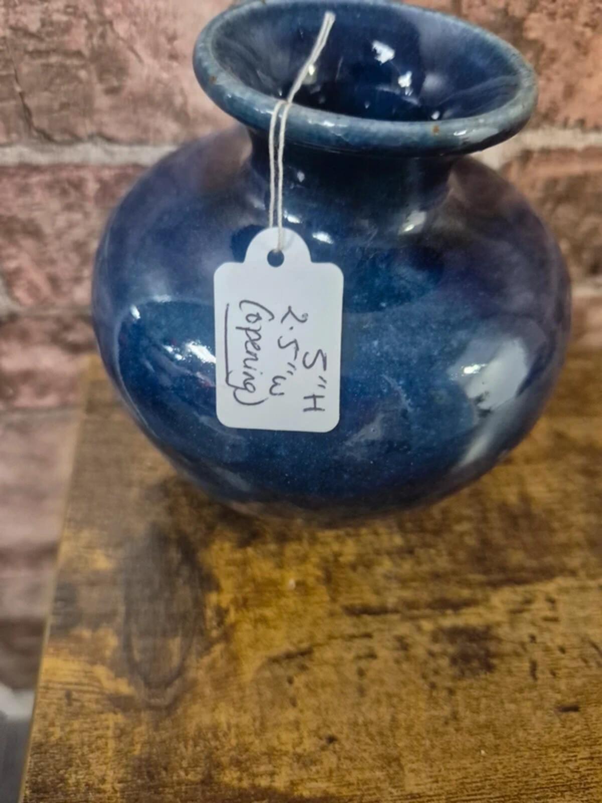 Blue stoneware vase