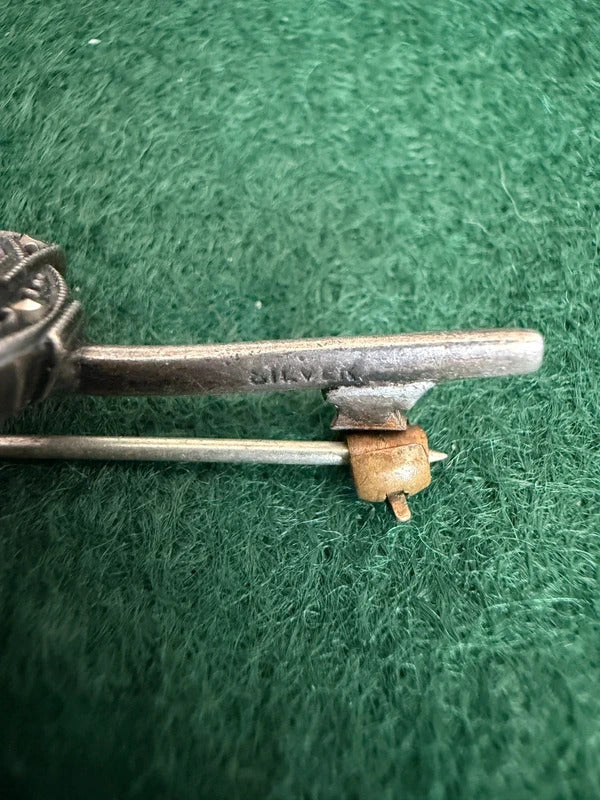 Antique Sterling Silver Bar Brooch