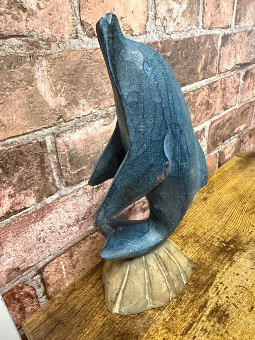 Carved Wooden Dolphin Ornament