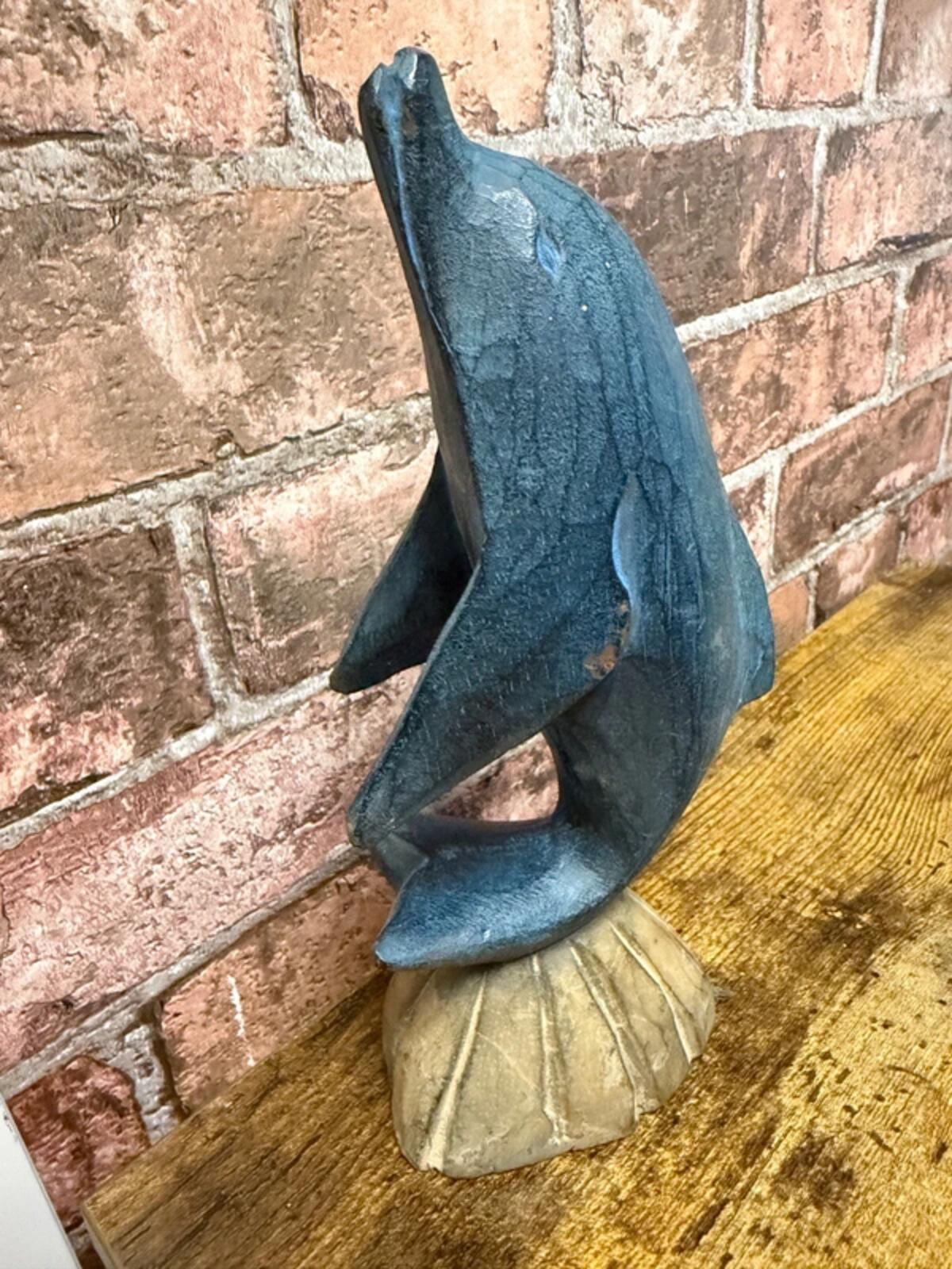 Carved Wooden Dolphin Ornament