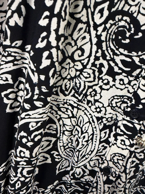 F&F Black and White Paisley Print Dress - Size 20
