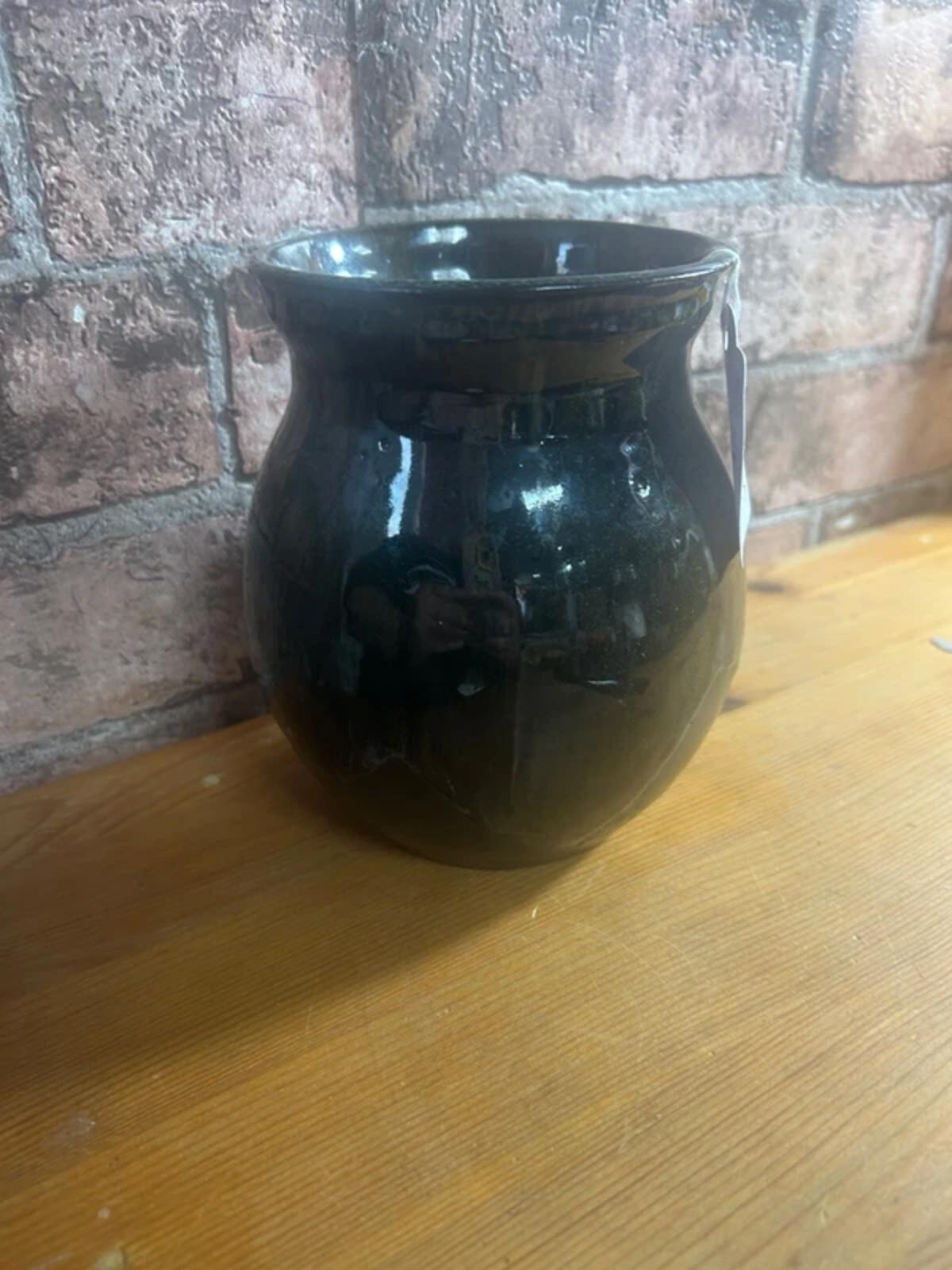 Vintage Green Drip Ceramic Vase