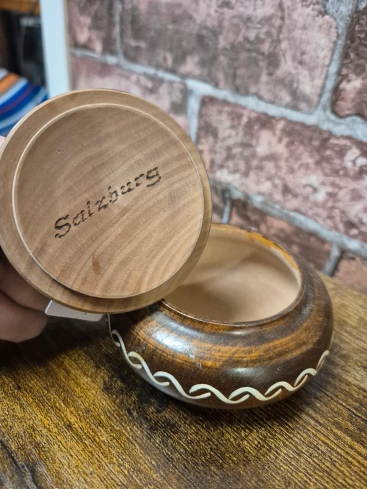 Lidded wooden pot
