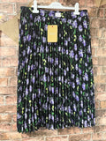 Cotton Traders Purple Floral Midi Skirt - Size 14