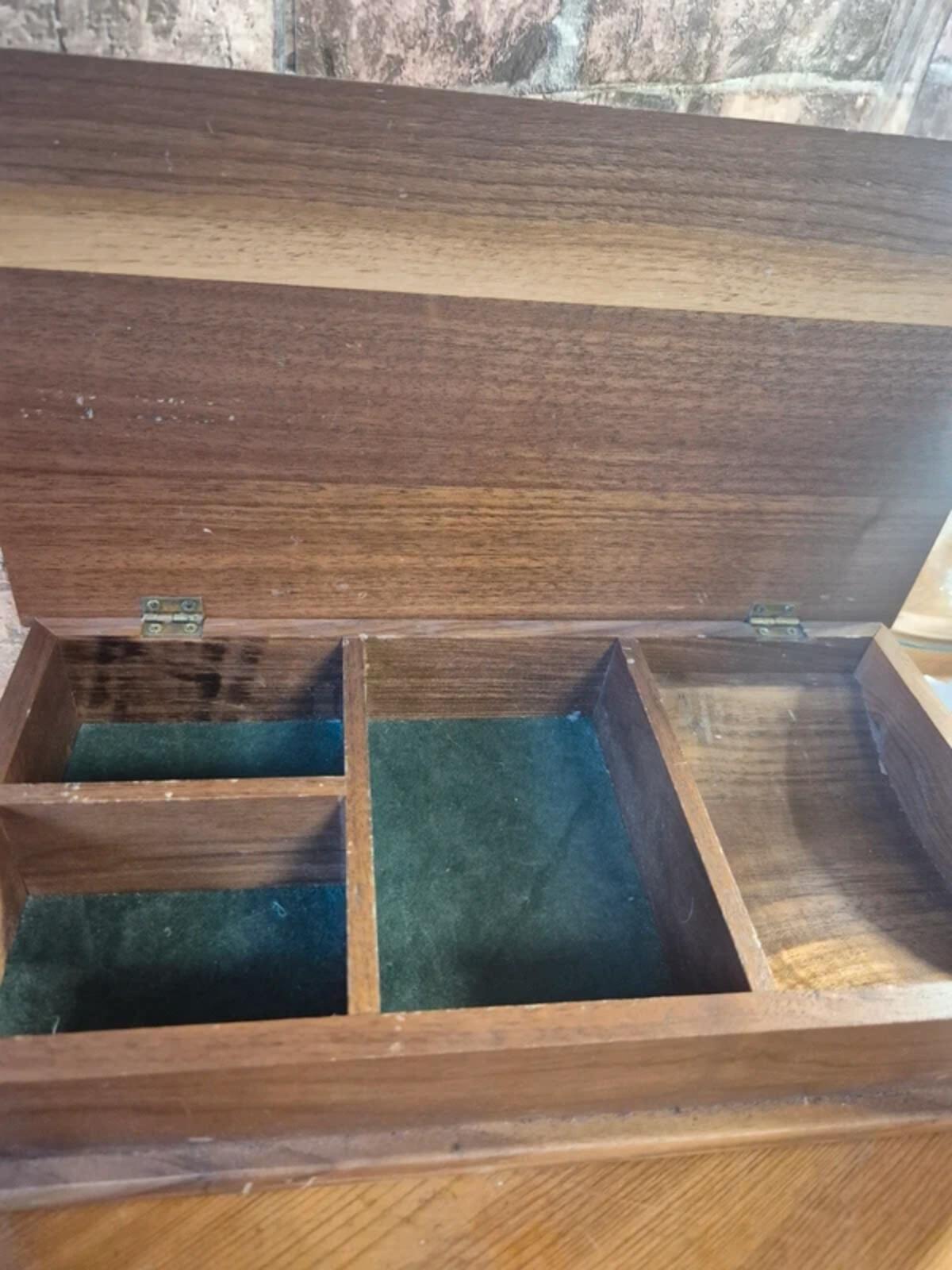 Vintage Teak Mid Century Lined Box