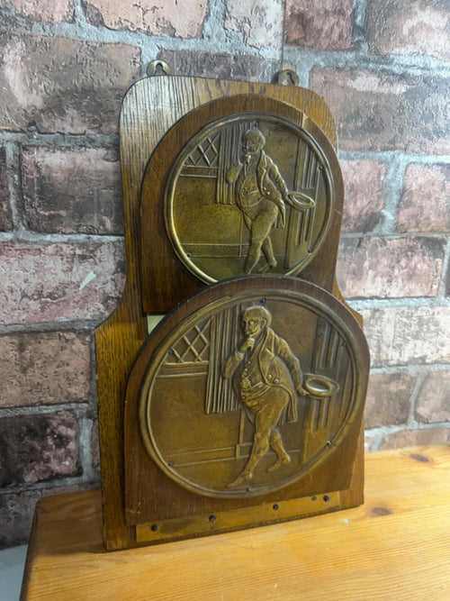 Antique Oak Brass Letter Holder