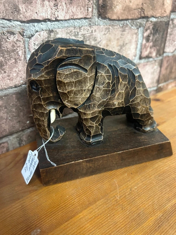 Hand Carved Elephant Ornament