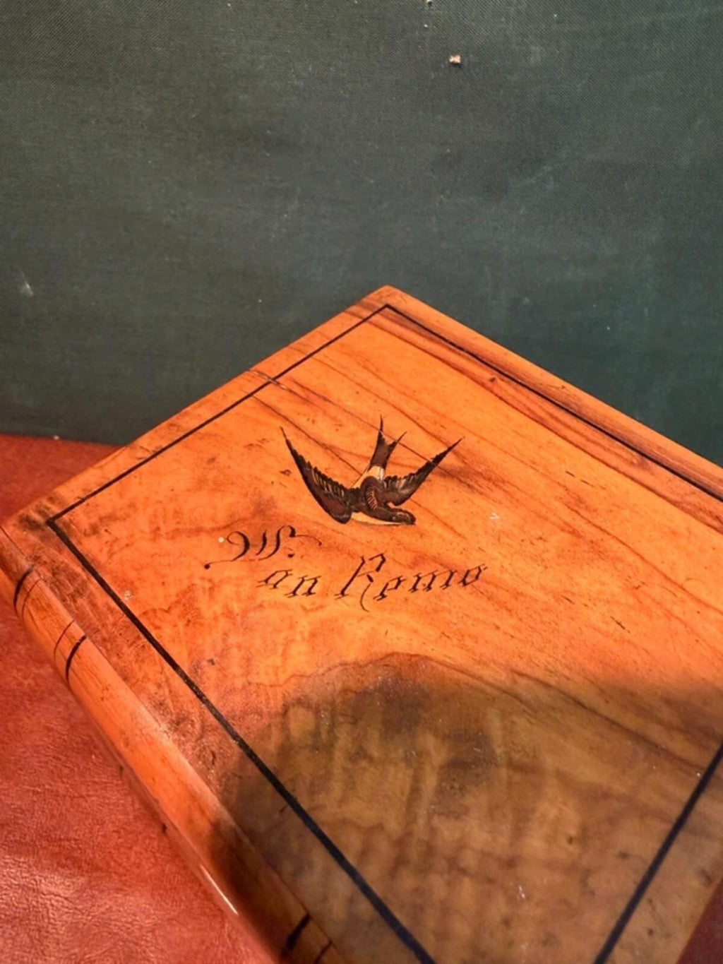 Vintage Wooden Book Carved Box