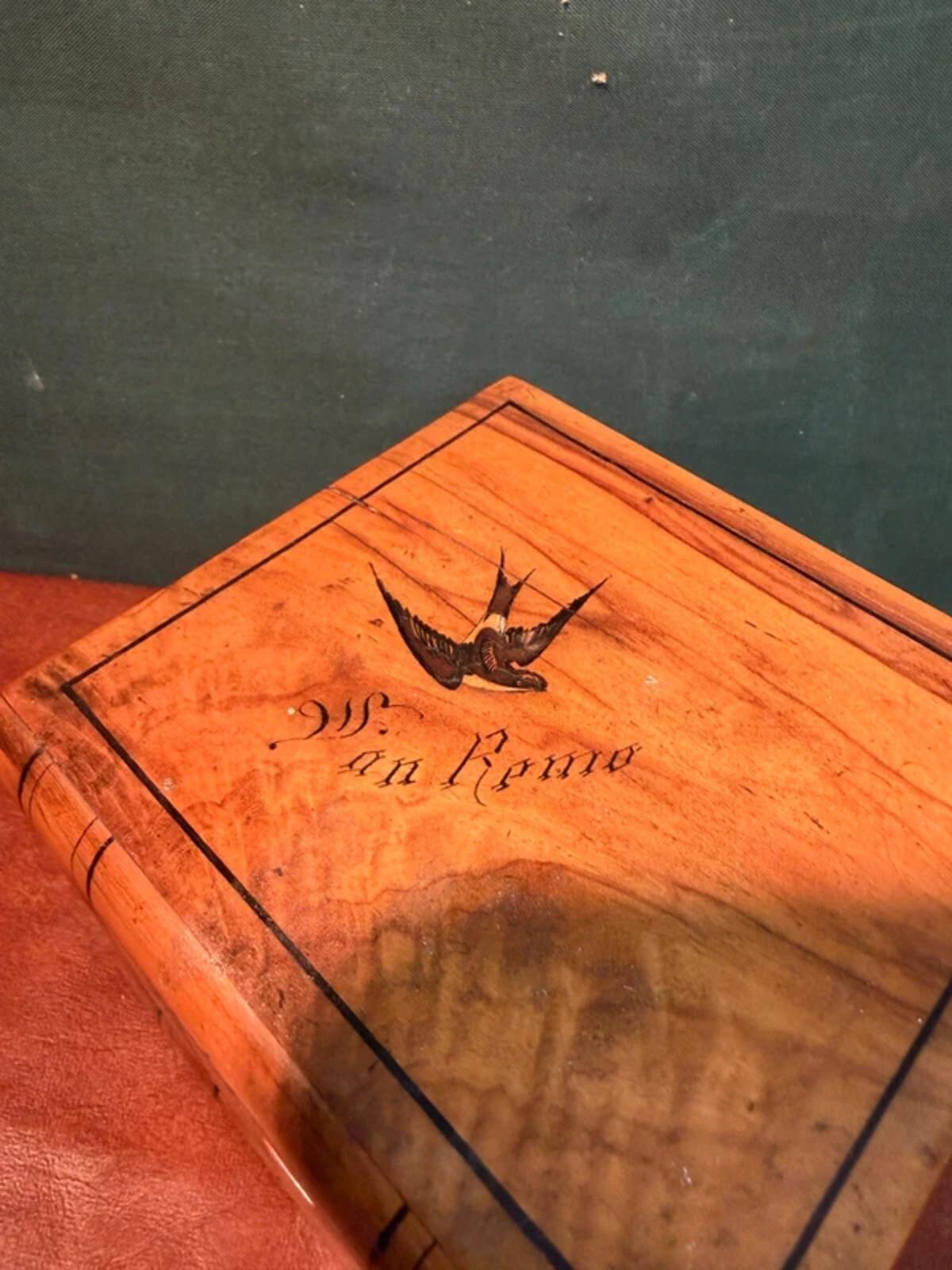 Vintage Wooden Book Carved Box