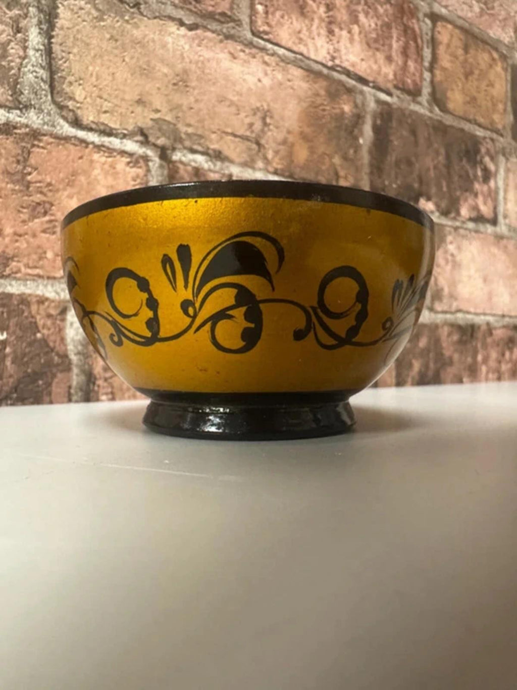 Vintage Wooden Floral Dish