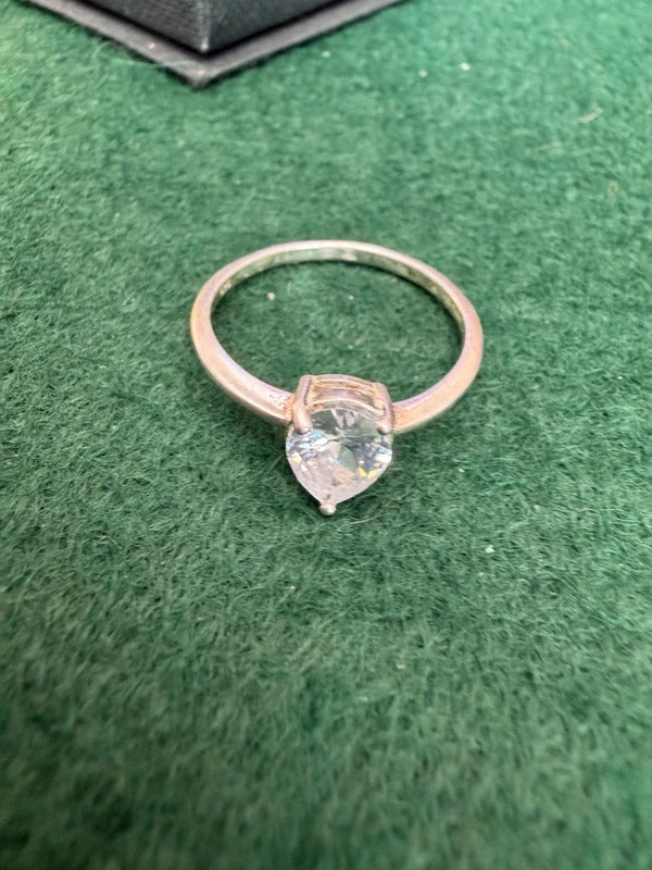 Silver Pear Drop 925 Hallmarked Ring - Size P