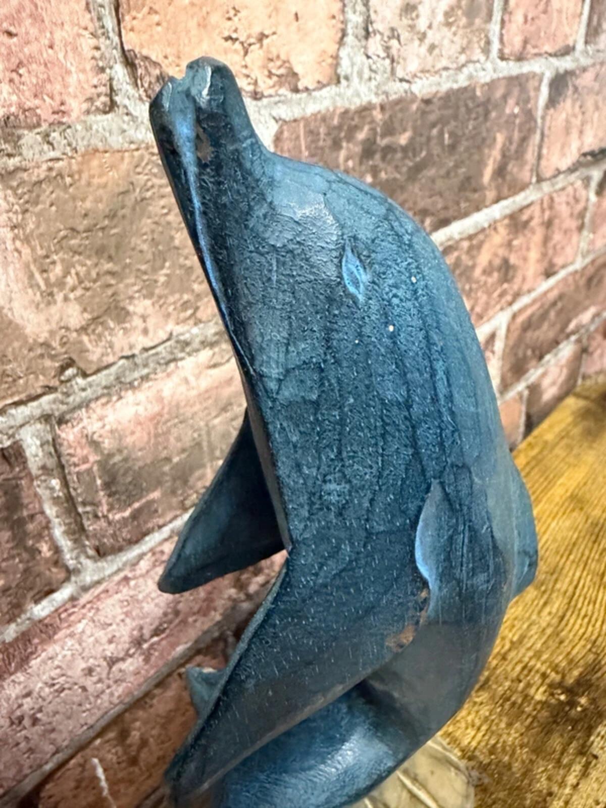 Carved Wooden Dolphin Ornament